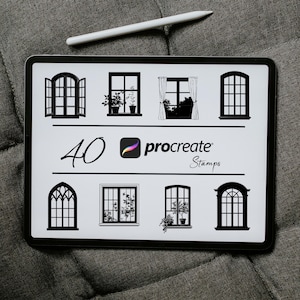 Gothic Window Procreate Stamps: City & Tattoo Art (Bundle)