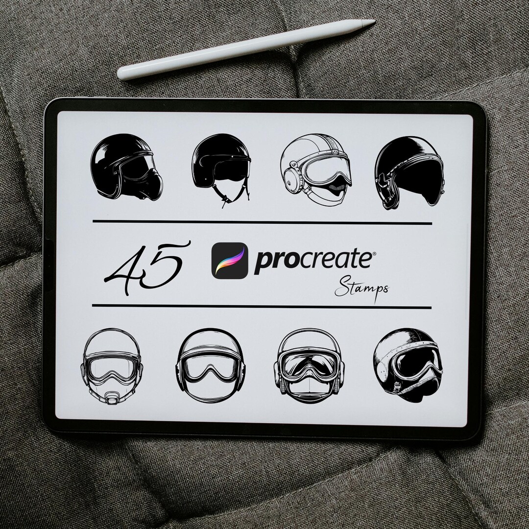 Aviator Helmet Procreate Stamp | Helmet Procreate Stamps | Procreate ...