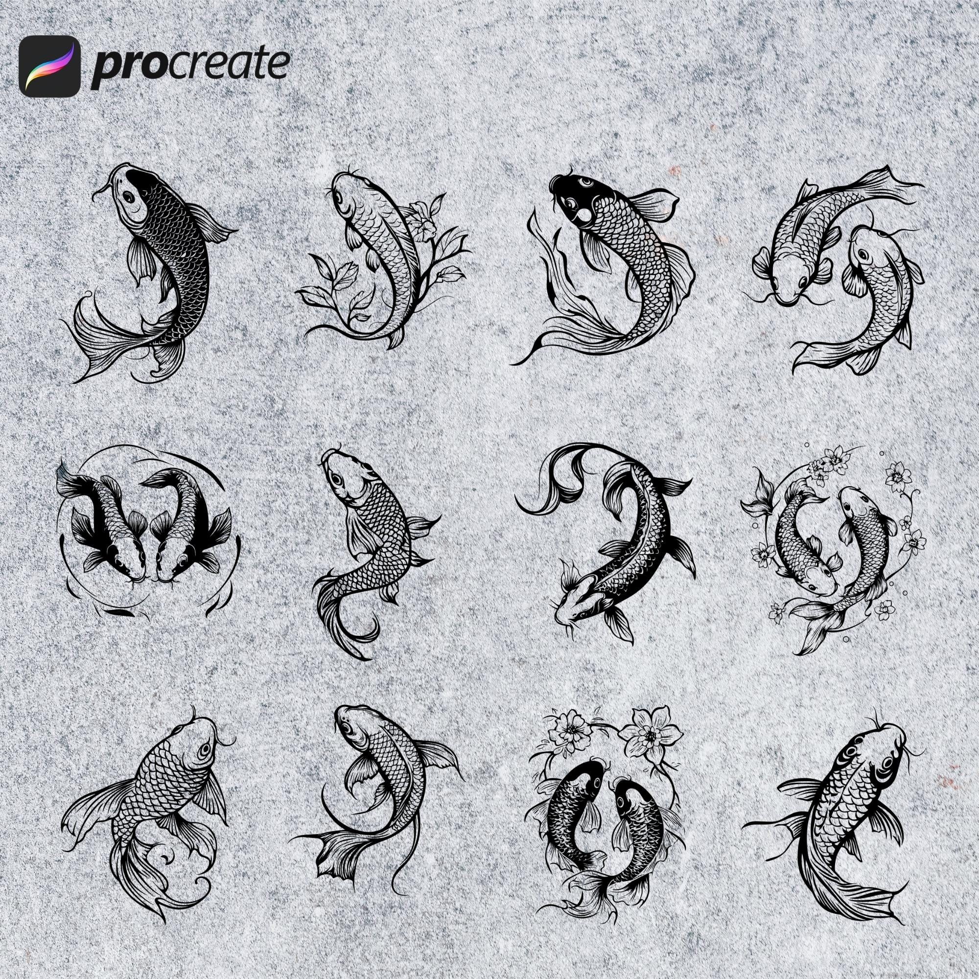 Procreate Koi Fish Tutorial Koi Fish Procreate Stamps: Animal Brush Set (digital Download) - Etsy