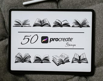 Open Book Procreate Stempel: Pinsel Set für Bücherliebende (Digitaler Download)