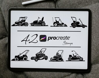 Lawn Mower Procreate Stamps: Brush Bundle Pack (Digital Download)