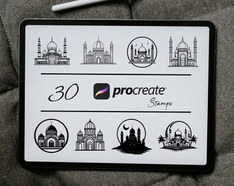 Mosque Procreate Stamp Brush Set: Islamic Architecture (Digital Download)
