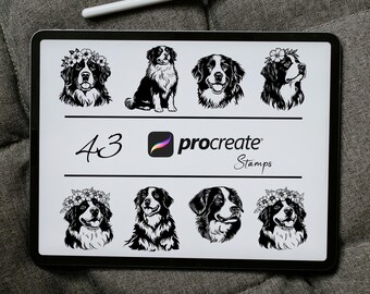 Bernese Mountain Dog Procreate Stamps: Puppy Breeds Brush Pack