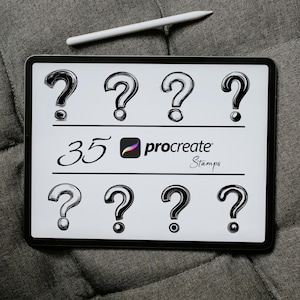 Question Mark Procreate Stamps: Bold Comic Style Brush (Digital Download)