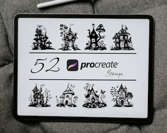 Fairy House Procreate Stamps | Mushroom Cottage Brush Set (Digital Download)