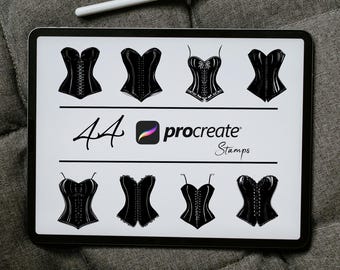 Corset Procreate Brushes and Stamps: Fashion Illustration (Procreate Pack)