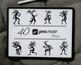 Kokopelli Procreate Stamps and Brushes: Southwestern Boho Designs (Digital Download)