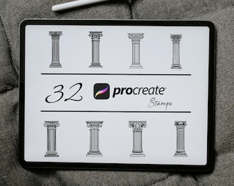 Ancient Column Procreate Stamps: Architecture Brush Set (Digital Download)