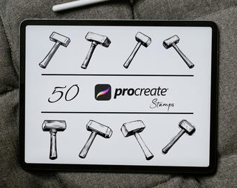 Sledgehammer Procreate Brush Stamps: Tattoo & Art Tool (Digital Download)