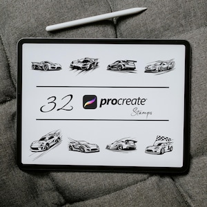 Car Racing Procreate Stamps: Vehicle Brush Set (Digital Download)