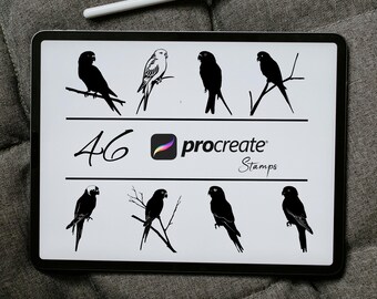 Budgie Procreate Stamp Set: Bird Brushes for Digital Art (iPad)