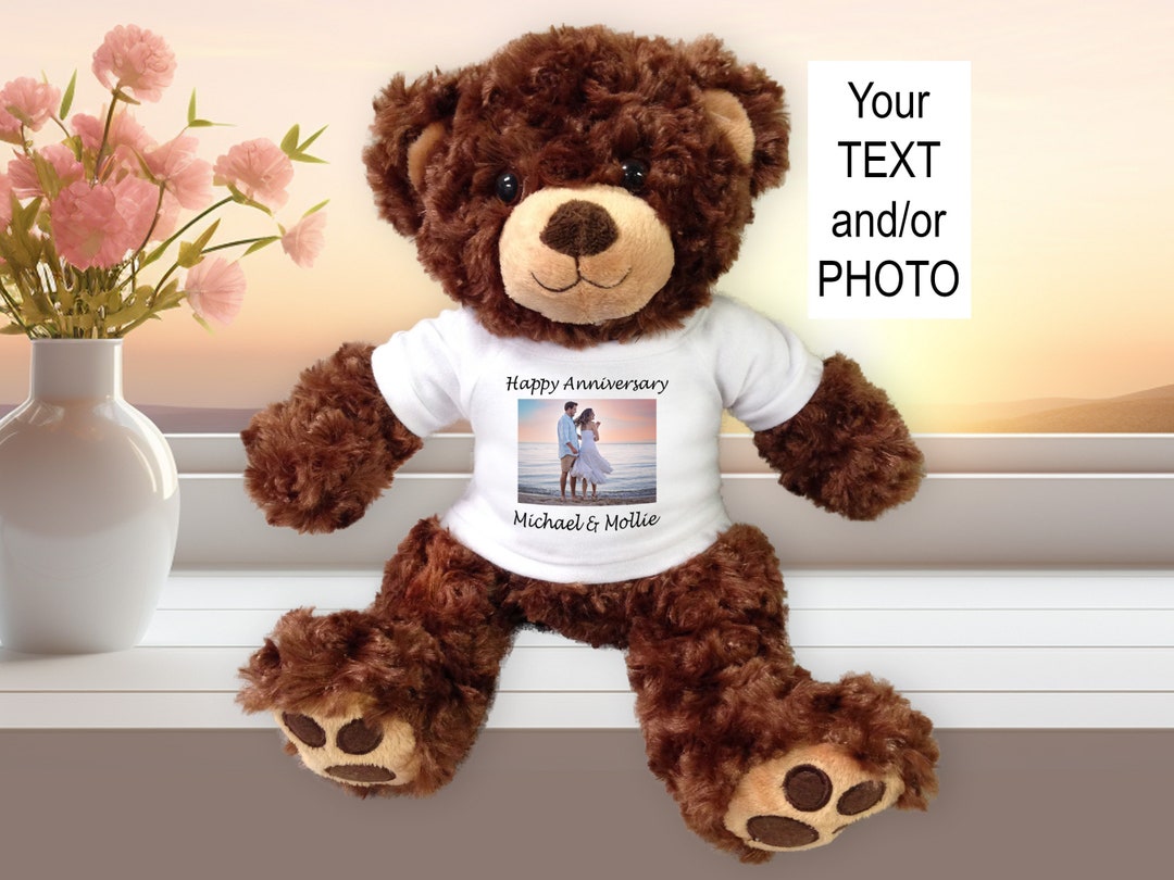Personalized Teddy Bear With Your Photo And/or Text - 13 Inch Brown ...