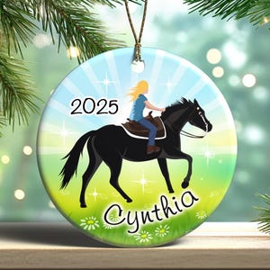 Horse Christmas Ornament - Personalized Horse Dreams Sparkling Meadow Design