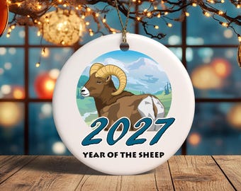 Chinese New Year Ornament, Year of the Sheep, Ram, or Goat - 2027, 2015, 2003, or 1991