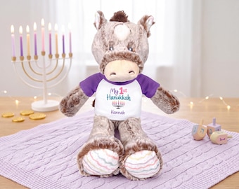 Personalized Hanukkah Horse - 12 Inch Ebba Promise Pony - Happy Hanukkah or My First Hanukkah Design