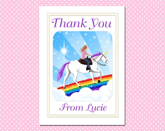 Horse Riding Party Pack of 10 Kids Thank You Cards