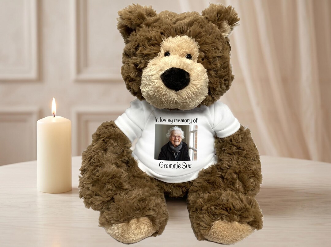 Personalized Photo Memorial Teddy Bear - 14" Bear Hugs - Etsy