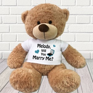 Personalized &quot;Will You Marry Me?&quot; Teddy Bear Proposal Gift - 16 inch Bonny Bear