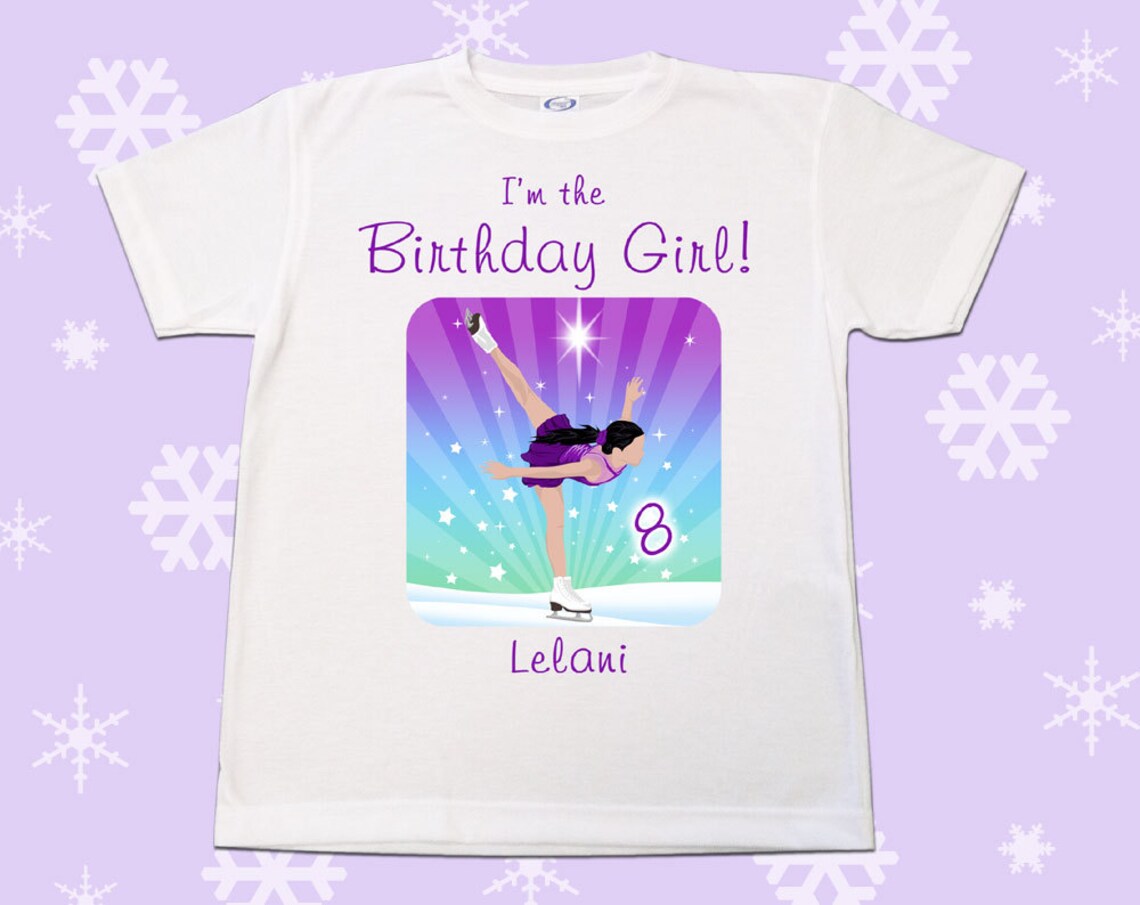 Personalized Ice Skating Birthday T Shirt for Girls Skating Etsy