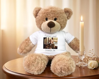 Personalized Photo Memorial Teddy Bear - 14" Bonny Bear
