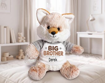 Personalized Stuffed Fox for Big Brother - 12 Inch Plush