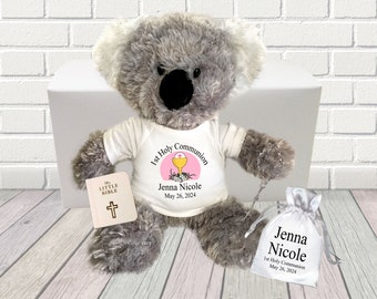 Personalized First Communion Koala Gift Set - 12 Inch Plush Koala  (12 shirt designs to choose from)