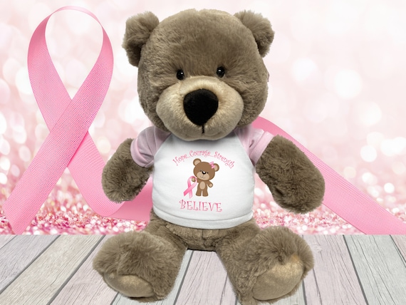 Breast Cancer Support Teddy Bear Personalized 14 Taupe Bear
