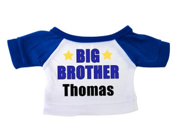 Personalized Big Brother Teddy Bear T-Shirt for 12-14" Stuffed Animals