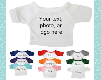 Personalized Teddy Bear T-Shirt with your text, photo, or logo - fits 12-14" teddy bears & stuffed animals.