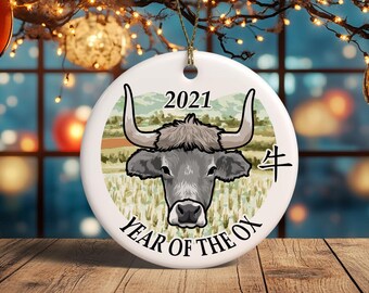 Chinese New Year Ornament, Year of the Ox - 2021, 2009, or 1997