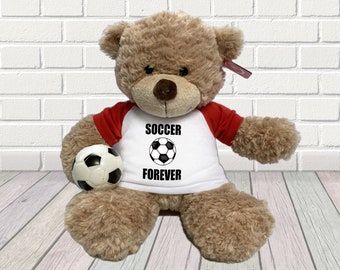 Personalized Soccer Teddy Bear - 13 inch Bonny Bear