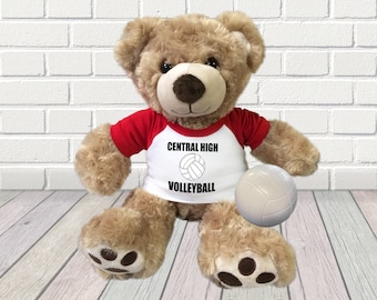 Personalized Volleyball Teddy Bear - 13 inch Honey Vera Bear