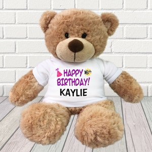 Personalized Happy Birthday Teddy Bear - 13 Inch Bonny Bear