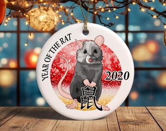 Chinese New Year Ornament - Year of the Rat - 2020, 2008, or 1996