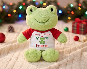 Personalized Christmas Frog - 11 inch Plush Tumbletoes Frog