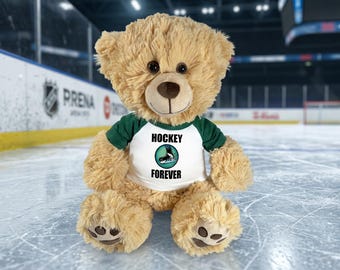 Personalized Ice Hockey Teddy Bear - 14 inch Honey Bear