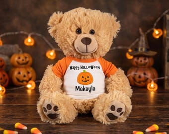 Personalized Halloween Teddy Bear - 14 inch Honey Bear