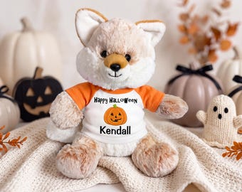 Personalized Halloween Fox - 11 Inch Plush Fancy Fox