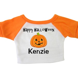 Personalized Halloween Teddy Bear T-Shirt for 12-14&quot; Stuffed Animals