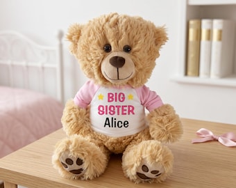 Personalized Big Sister Teddy Bear - 14 inch Honey Bear