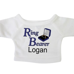 Personalized Ring Bearer T-Shirt for 12-14&quot; Teddy Bears or Stuffed Animals