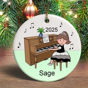 Piano Recital Girl Personalized Christmas Ornament