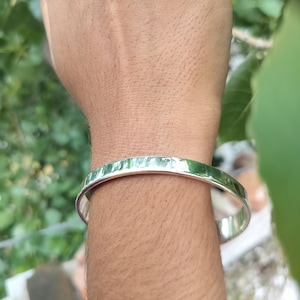 Boho Brass bangle Unique Brass Bangle Cuff Bracelet Adjustable Ethnic Silver Tone Bracelet Solid Thick Brass Bracelet  Danty Bangle Gift