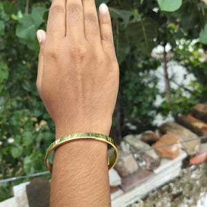 Boho Brass Unisex Bangle  Brass Cuff Gold Tone Bracelet Adjustable Ethnic Bracelet Solid Thick Brass Bracelet Gift for her