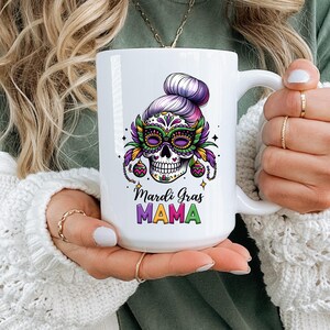 マルディグラマママグカップ - かわいい - ルイジアナの妻へのギフト - ニューオーリンズのコーヒーマグ - カンクンの親友カップ - 娘へのギフトマグ - 鮮やかなマグカップ - 彼女へのギフト
