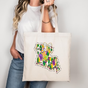 Torba Mardi Gras, Torba Flour De List, Torba płócienna Mardi Gras, Torba Louisiana, Torba na paradę karnawałową Mardi Gras, Torba na ciasto Mardi King