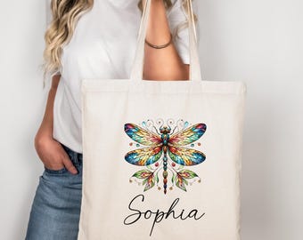 Custom Dragon-Fly Gift for Women Tote Bag, Elegant Gift for Teacher-Bridesmaid Wedding gifts Birthday-Best friend Gift Teacher Tote Bag