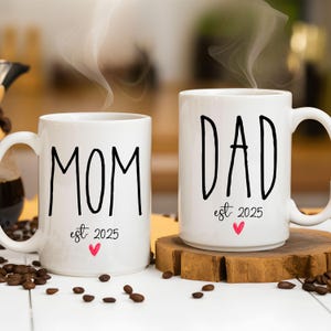 First Time Mom and Dad Mugs,Expecting Parents Mug,New Parents Gift,Baby Announcement,New Mom Mug,Pregnancy Reveal,Gifts for New Dad