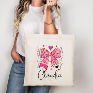 L'enseignement personnalisé est une oeuvre de coeur - Sac fourre-tout pour la Saint-Valentin pour professeur-Sac fourre-tout pour la Saint-Valentin-Joli cadeau pour professeur-Cartable de rentrée-Cadeau pour professeur