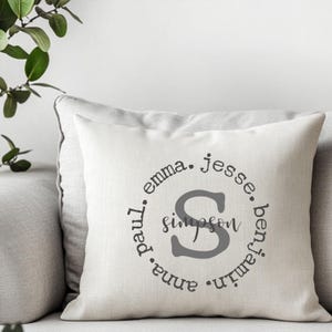 Personalized Initial Family Name Pillow Cover, Monogrammed Gifts, Personalized Pillow, Rustic Home, Farmhouse Decor, Custom Throw Pillow
